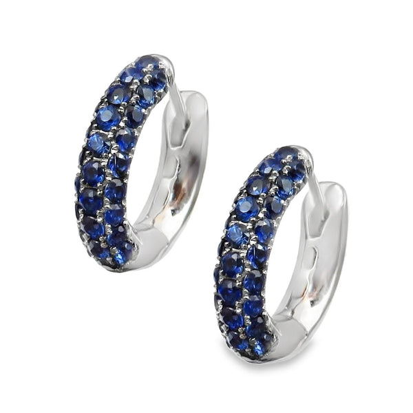 Pavé Sapphire Huggy Hoops