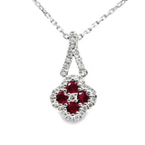 White Gold Gemstone and Diamond Pendant