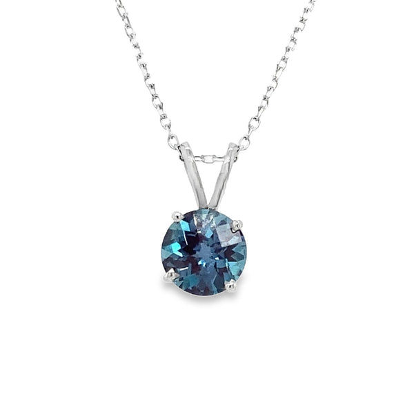 Lab Alexandrite Solitaire Pendant