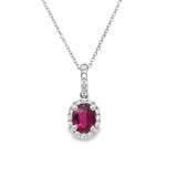 Oval Ruby Pendant in 18kt White Gold