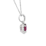 Oval Ruby Pendant in 18kt White Gold
