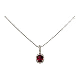 Oval Ruby Pendant in 18kt White Gold