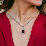 Oval Ruby Pendant in 18kt White Gold