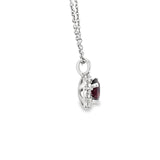 Diamond Halo and Garnet Pendant