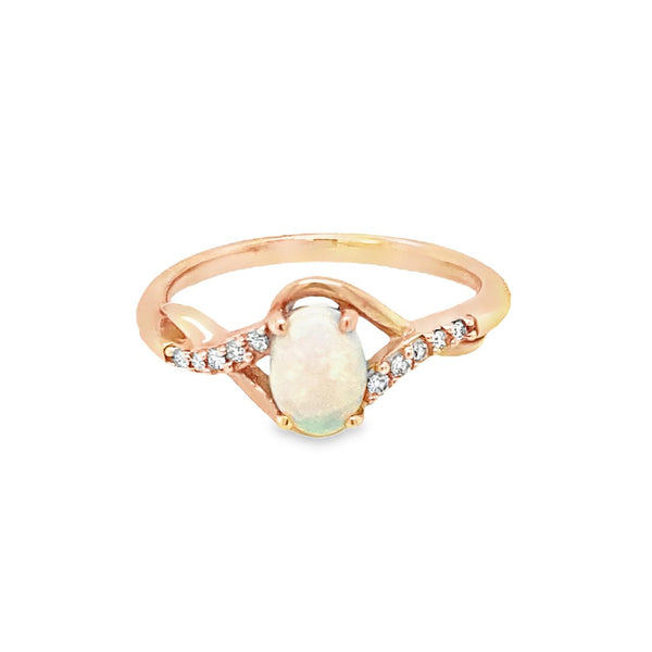 Twist Band Opal Ring
