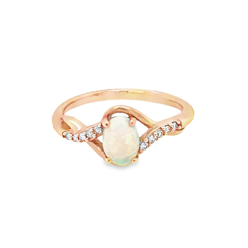 Twist Band Opal Ring
