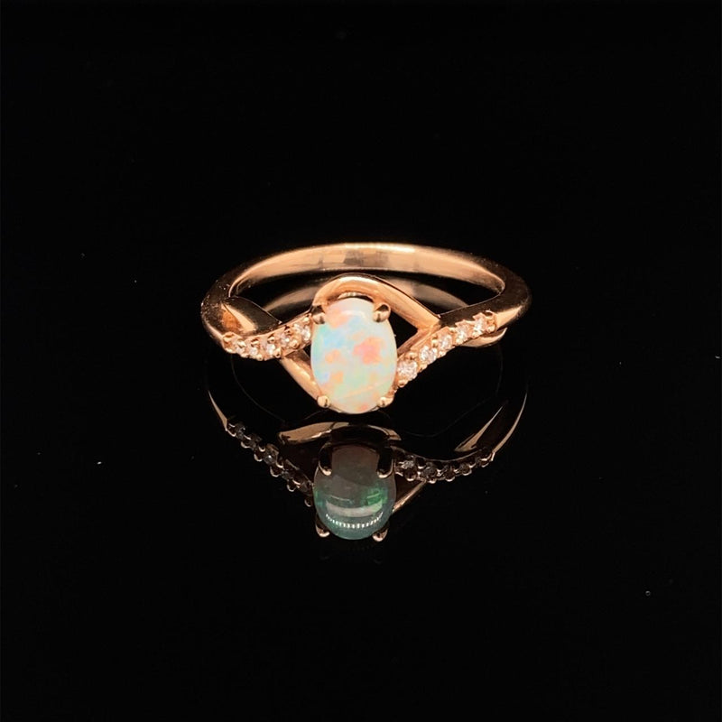Twist Band Opal Ring