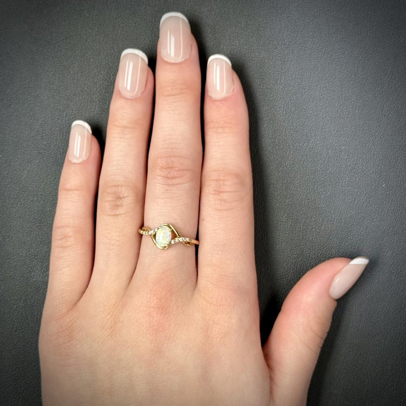 Twist Band Opal Ring