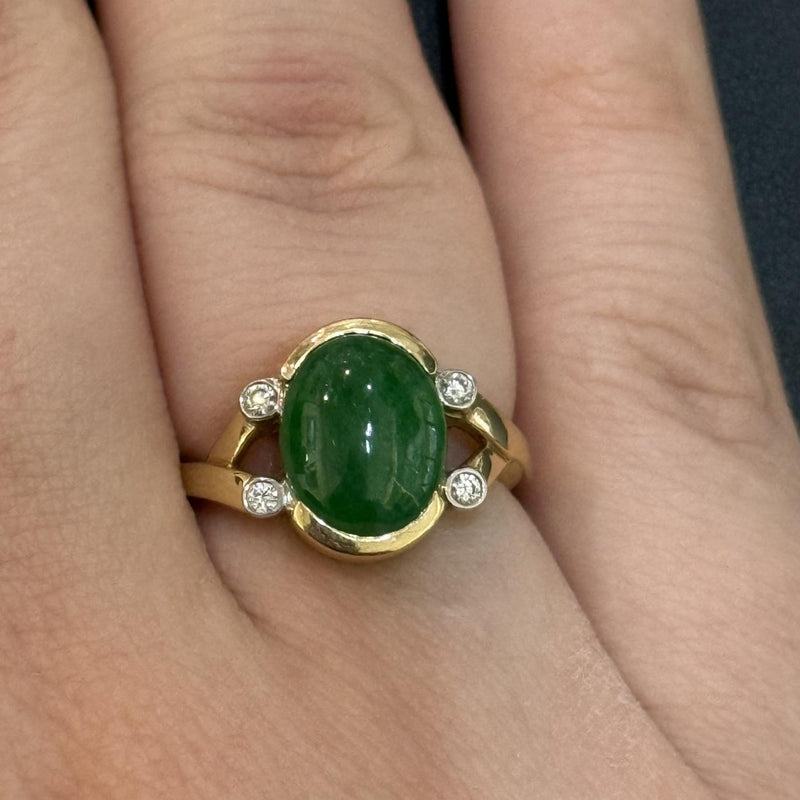 Jade and Diamond Ring
