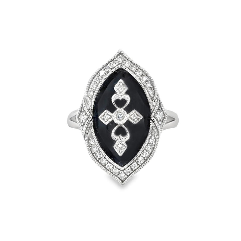 Onyx and Diamond Ring