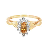 Marquise Birthstone and Diamond Ring