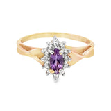 Marquise Birthstone and Diamond Ring