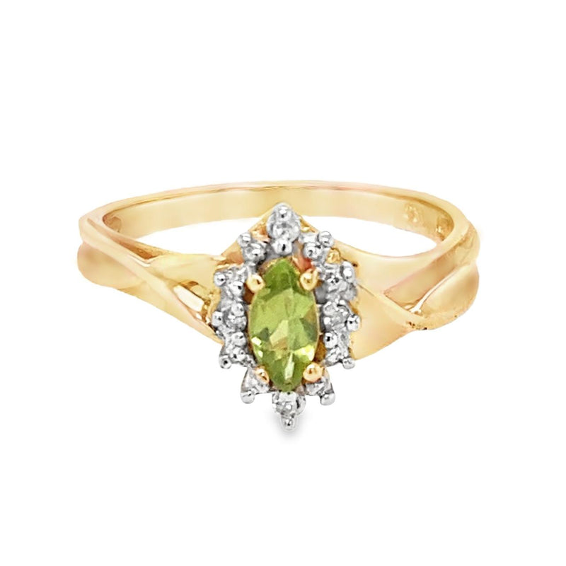 Marquise Birthstone and Diamond Ring