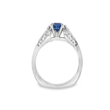Sapphire and Diamond Floral Ring