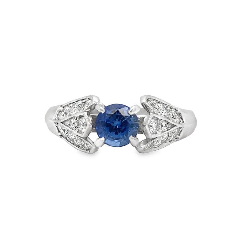 Sapphire and Diamond Floral Ring