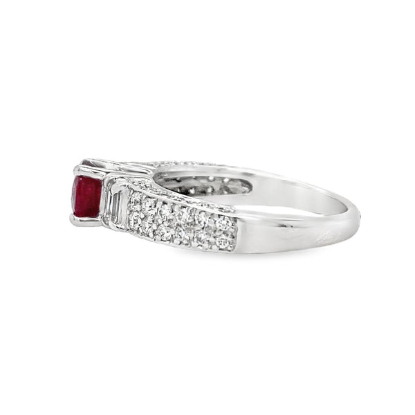 Ruby Ring in 18kt White Gold