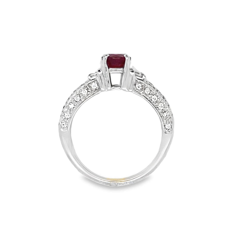 Ruby Ring in 18kt White Gold