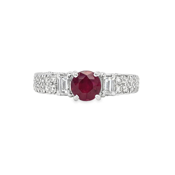 Ruby Ring in 18kt White Gold