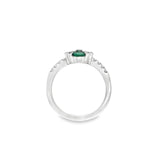 Emerald and Diamond Clover Ring