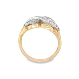 Vintage Two-Tone Ribbon Diamond Ring