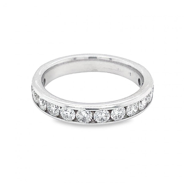 Channel-Set Diamond Wedding Band White Gold