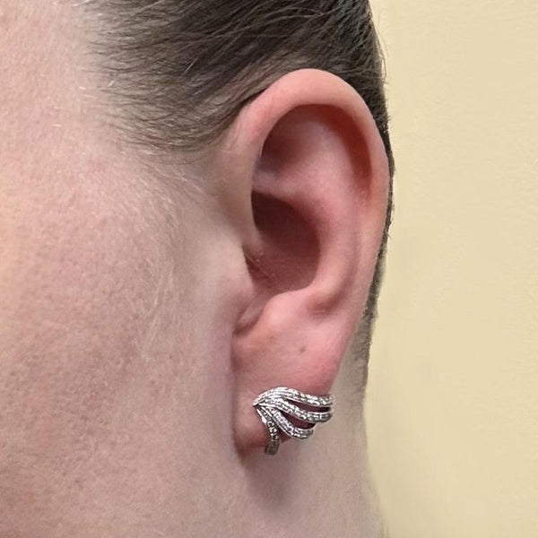 Earlobe Wrap Diamond Earrings