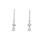 Loose Princess-Cut Diamond Dangle Earrings