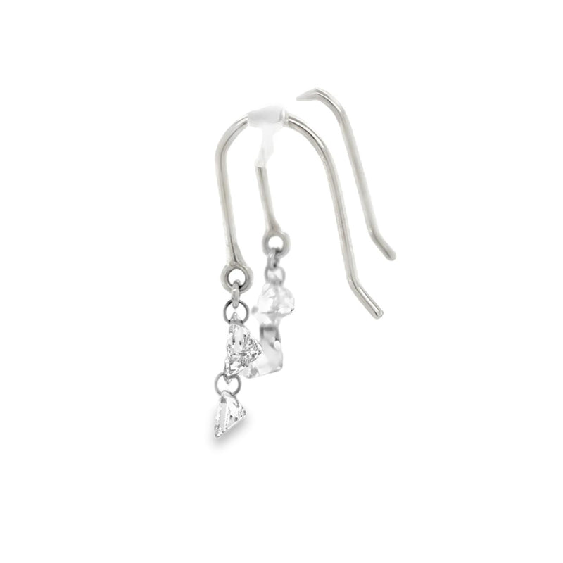 Loose Princess-Cut Diamond Dangle Earrings