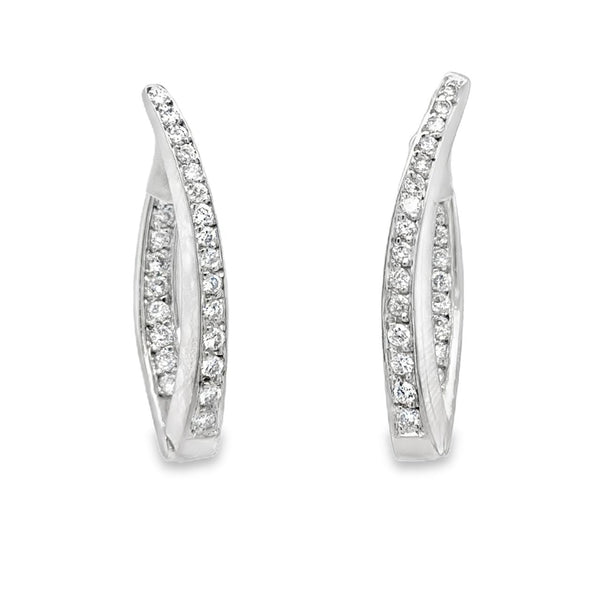 Angular Inside-Out Diamond Hoop Earrings