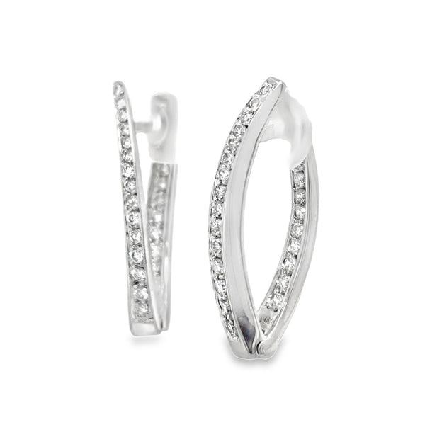 Angular Inside-Out Diamond Hoop Earrings