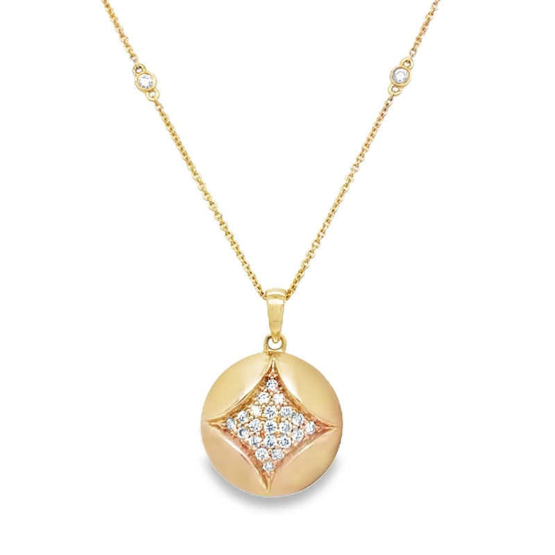 Pavé Diamond Necklace in Satin Yellow Gold