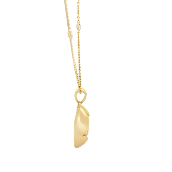 Pavé Diamond Necklace in Satin Yellow Gold