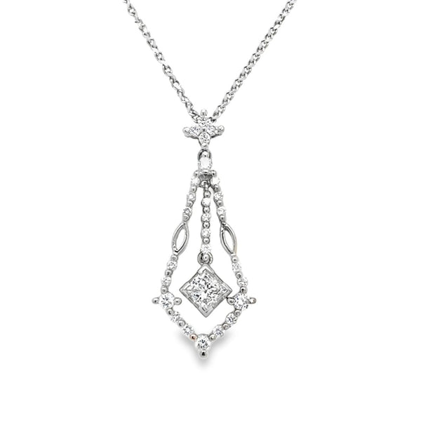 Princess-Cut Diamond Pendulum Pendant