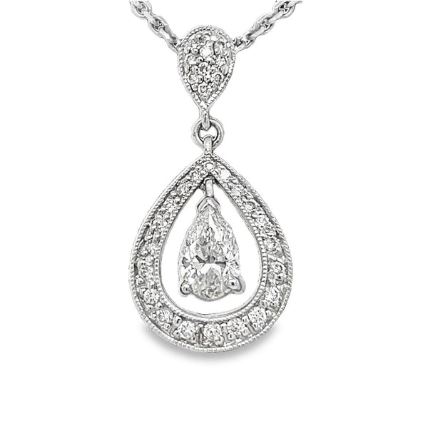 Dangle Pear Diamond Pendant