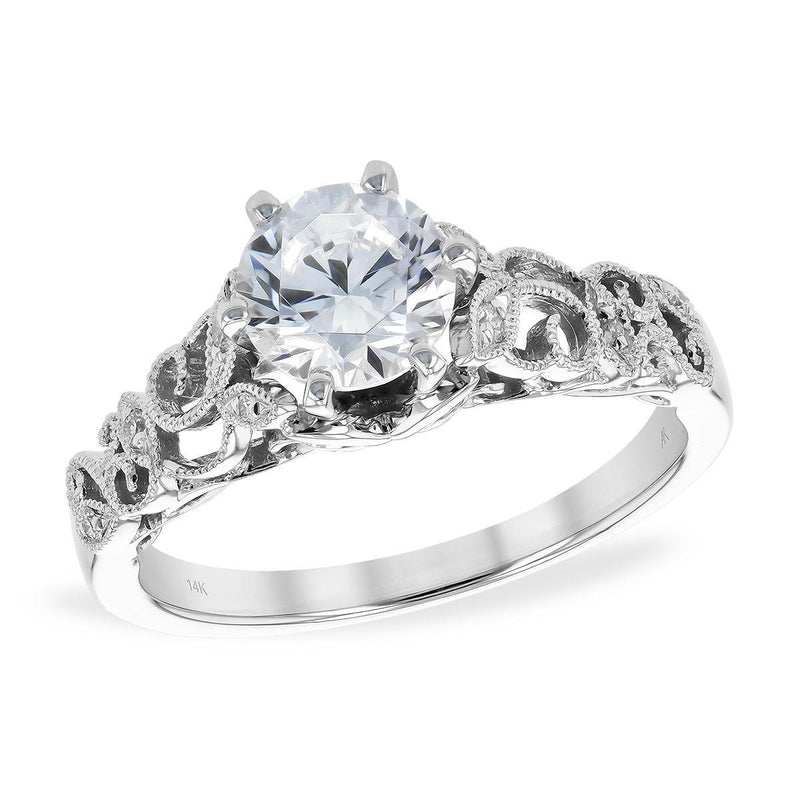 Swirl Filigree Semi-Mount Engagement Ring