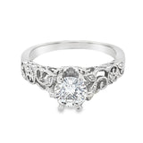 Swirl Filigree Semi-Mount Engagement Ring