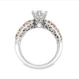 Wide Rose and White Gold Semi-Mount Engagement Ring