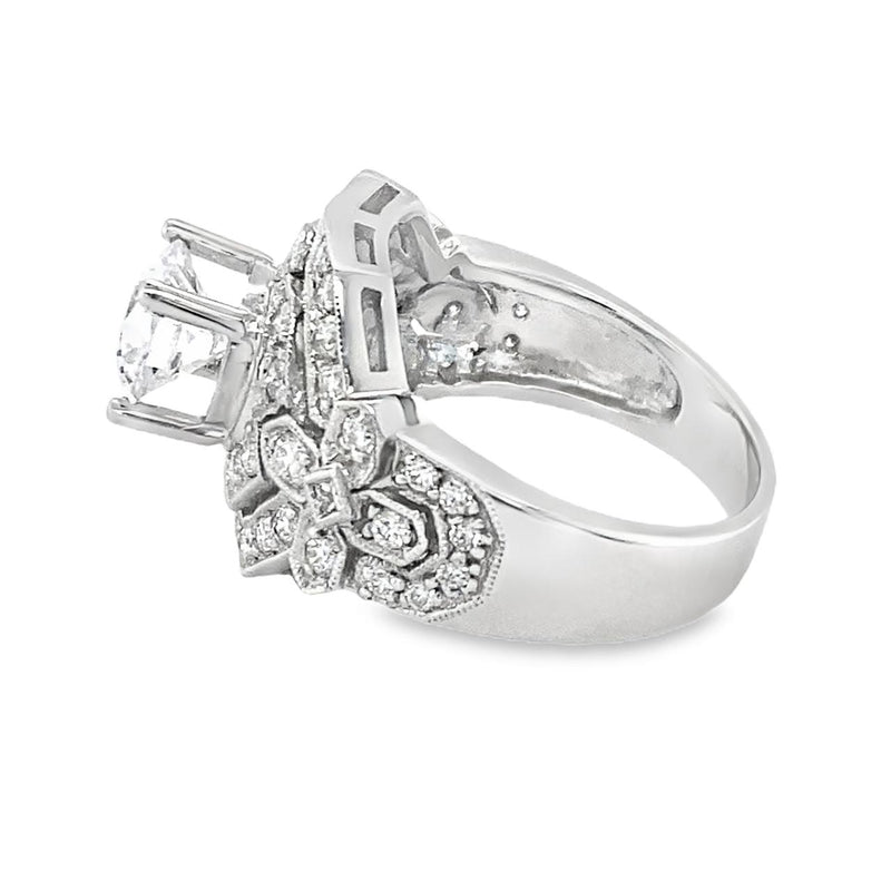Broad Semi-mount Art Deco Engagement Ring