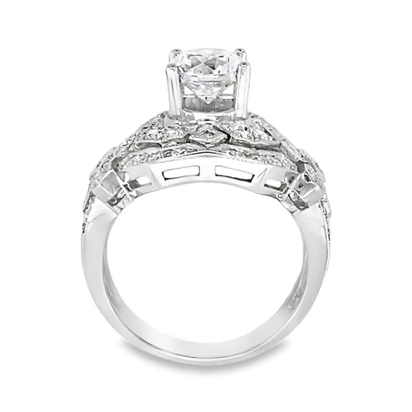 Broad Semi-mount Art Deco Engagement Ring