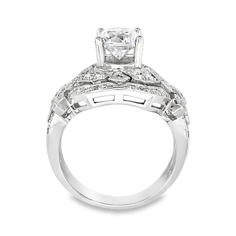 Broad Semi-mount Art Deco Engagement Ring