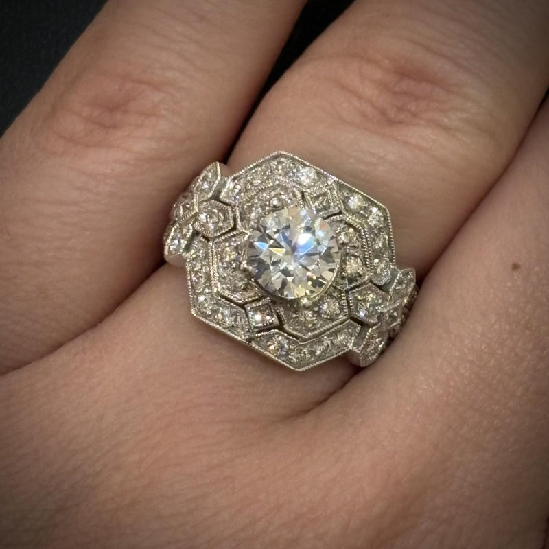 Broad Semi-mount Art Deco Engagement Ring