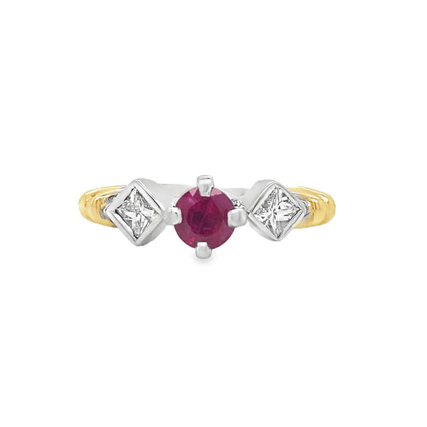 Two-Tone Ruby Ring
