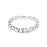 Engraved Diamond Wedding Band