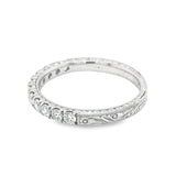 Engraved Diamond Wedding Band