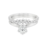 Multi-Stone Curved Diamond Wedding Band White Gold