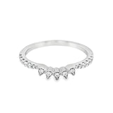 Multi-Stone Curved Diamond Wedding Band White Gold