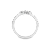 Multi-Stone Curved Diamond Wedding Band White Gold