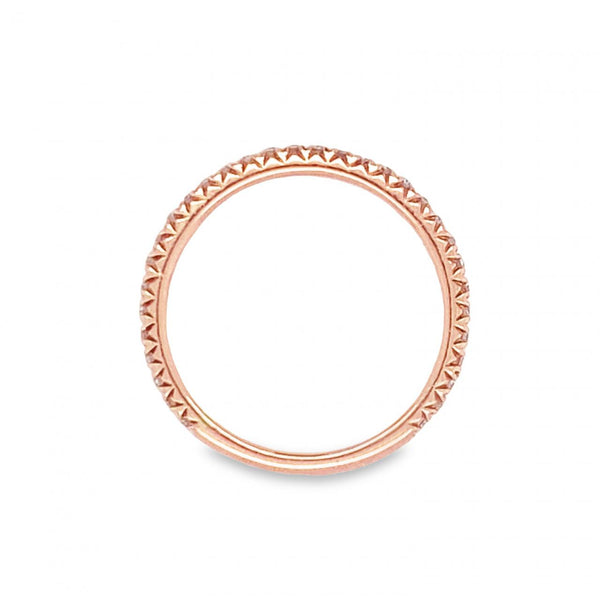 French-Set Diamond Wedding Band in Rose Gold