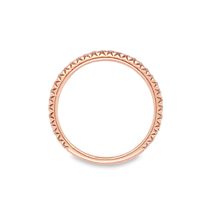 French-Set Diamond Wedding Band in Rose Gold