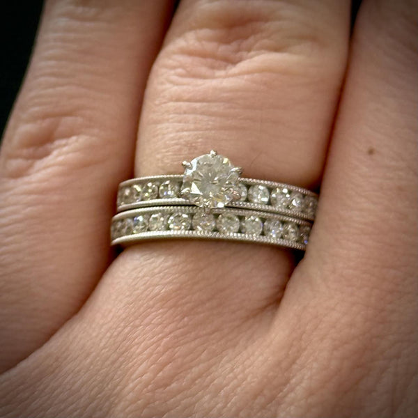 Milgrain Channel-Set Wedding Band